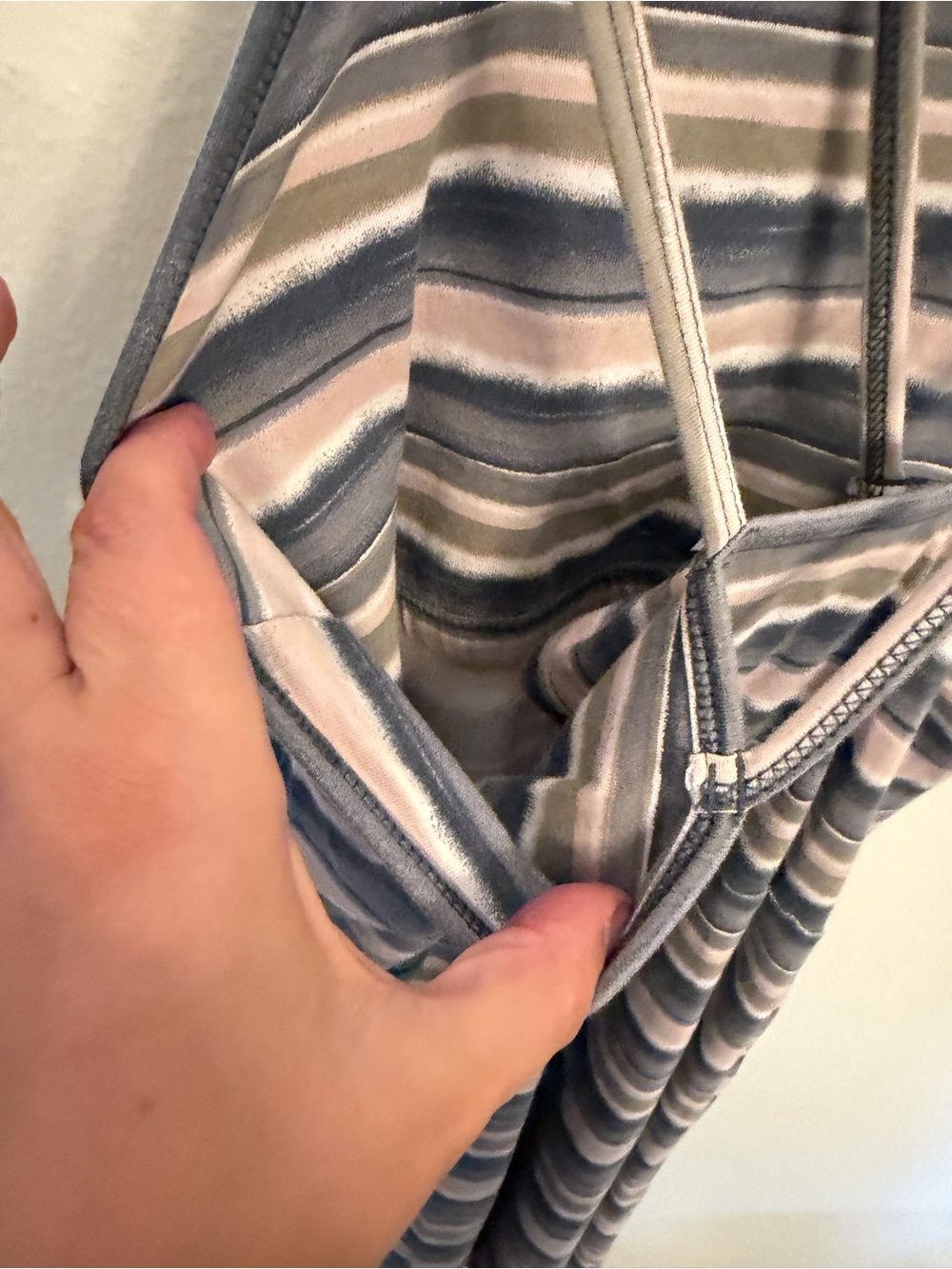 Pact Striped Mini Dress in Blue and Cream with Taupe - Picture 8 of 8